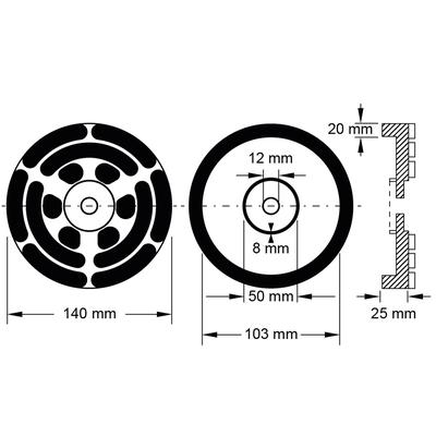Käpapadi 140x103x25 mm